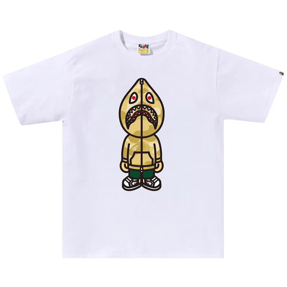 BAPE Color Camo Classic Milo Shark T-Shirt White/Yellow