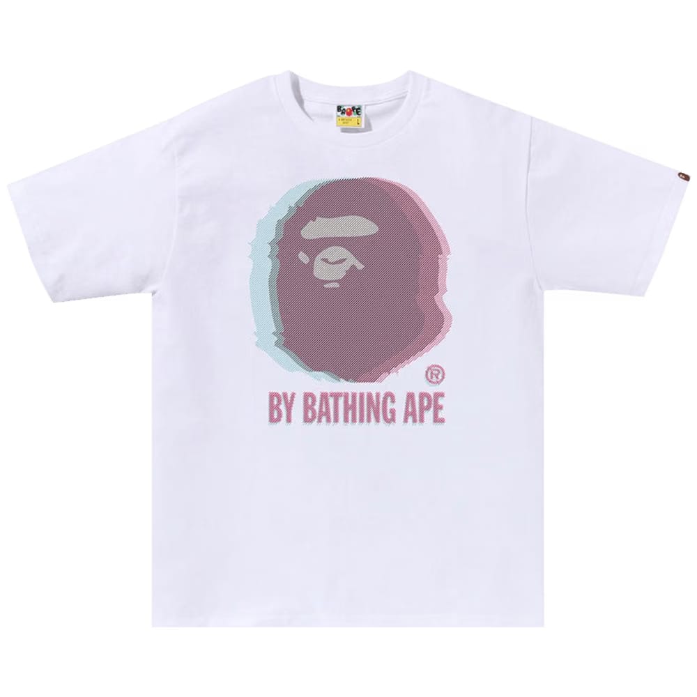 BAPE Glitch Art By Bathing T-Shirt White