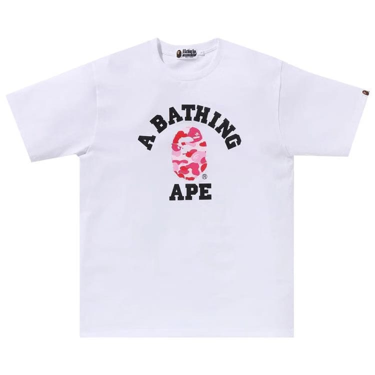 BAPE ABC Camo College Organic T-Shirt White/Pink
