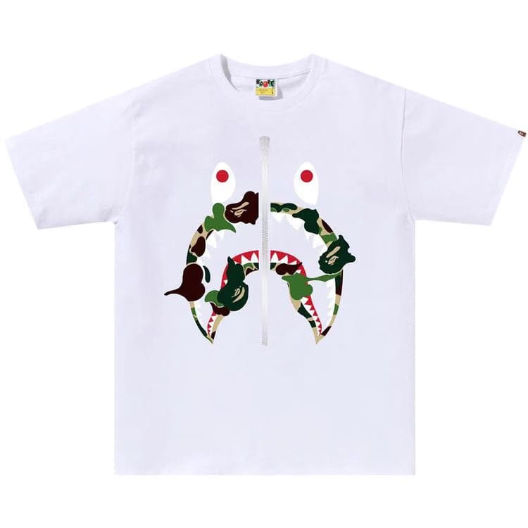 BAPE ABC Camo Rebuild Shark T-Shirt White/Green