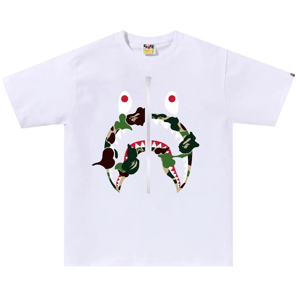 BAPE ABC Camo Rebuild Shark T-Shirt White/Green