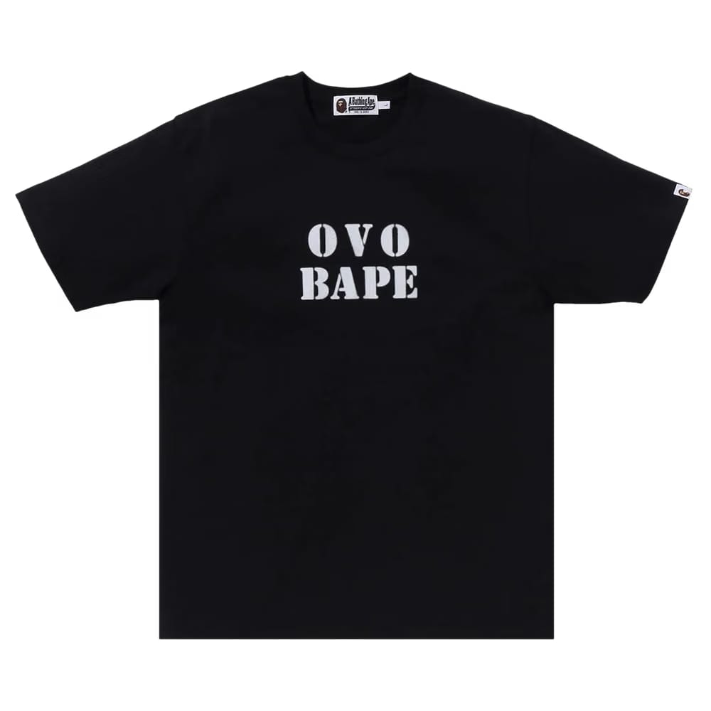 BAPE x OVO Stencil Logo T-Shirt Black