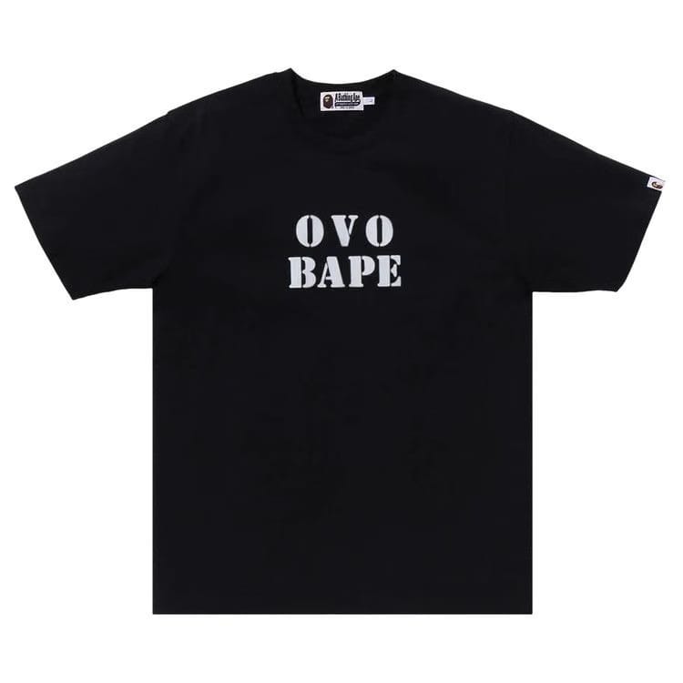 BAPE x OVO Stencil Logo T-Shirt Black