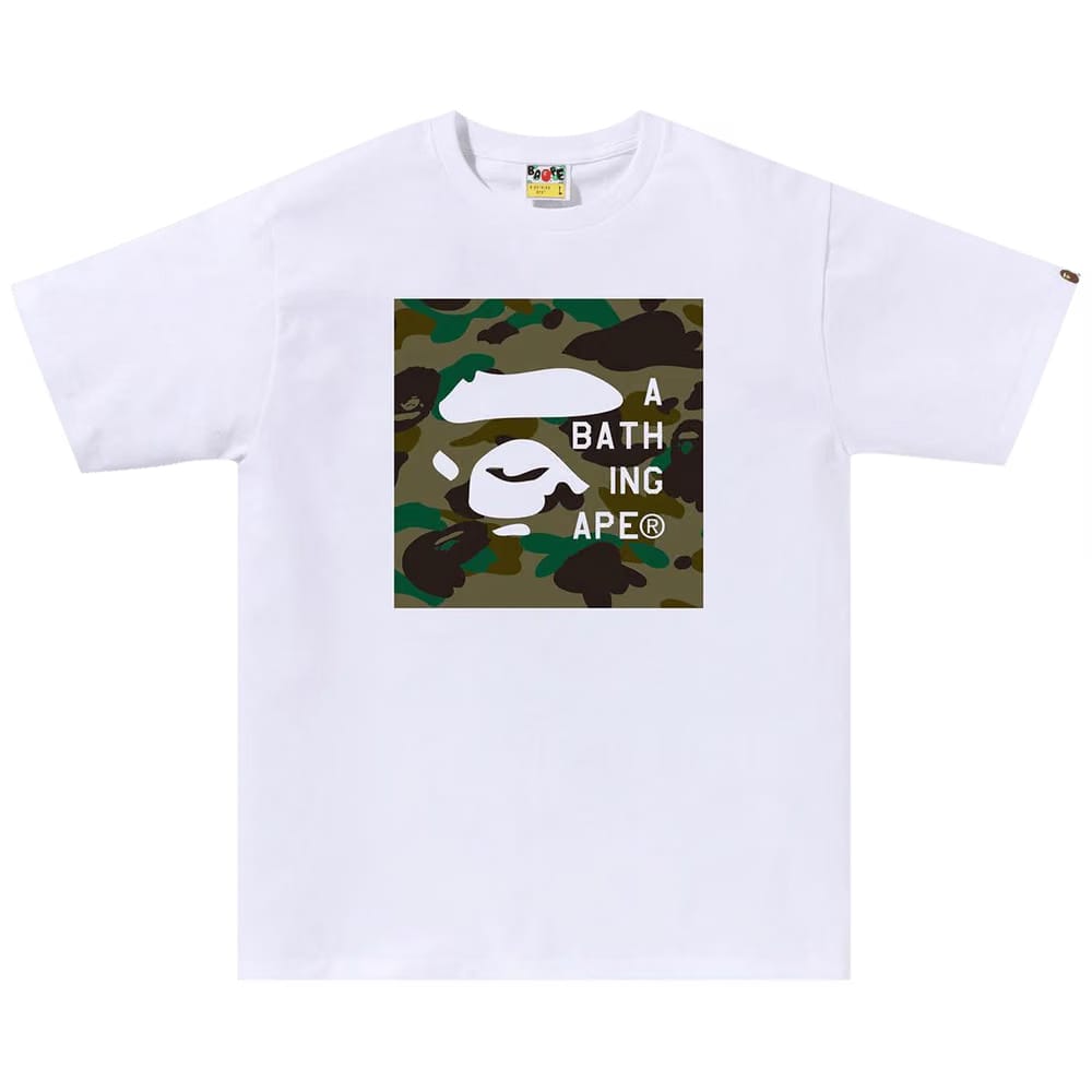 BAPE 1st Camo Face Tag Logo T-Shirt White