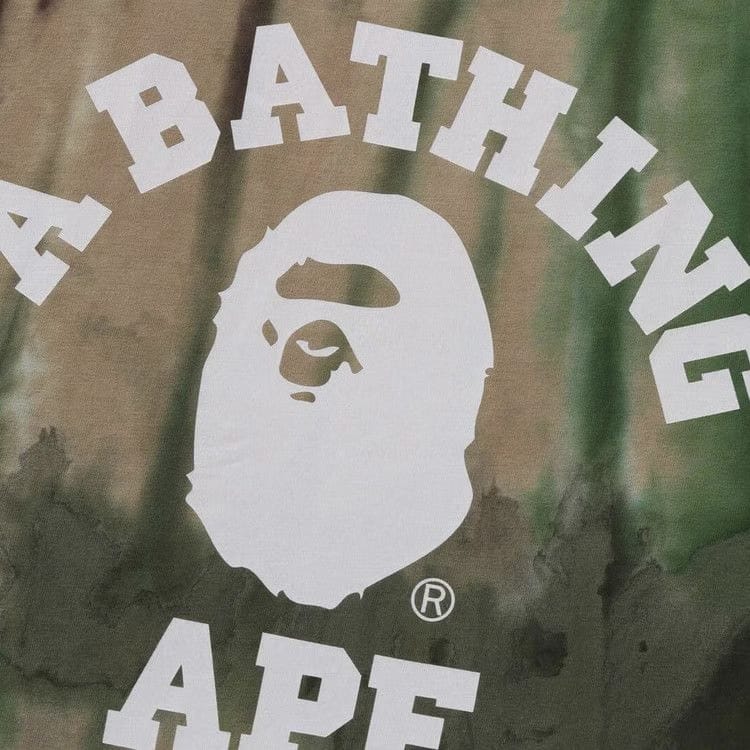 BAPE Ice Dye College Relaxed Fit T-Shirt Green