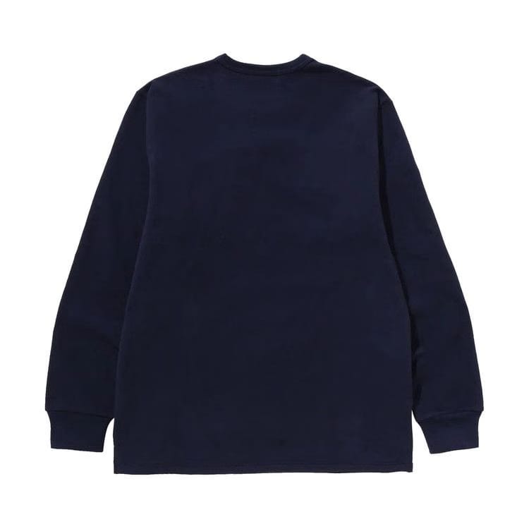 BAPE Ape Head Brushed Cotton Long-Sleeve T-Shirt Navy