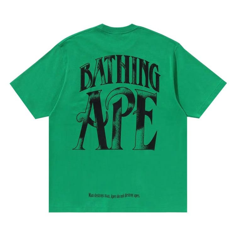 BAPE Screen Print Logo Relaxed Fit T-Shirt Green