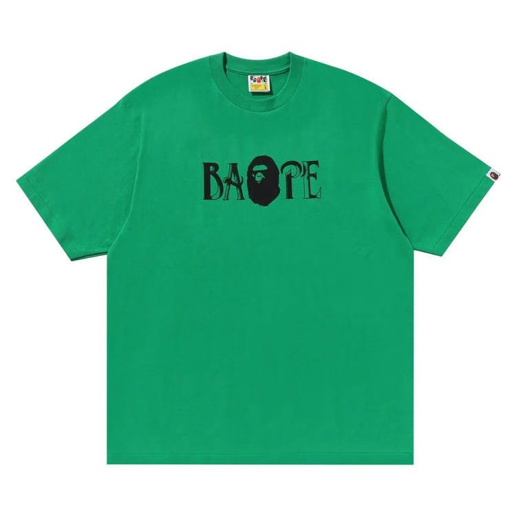 BAPE Screen Print Logo Relaxed Fit T-Shirt Green