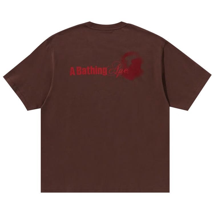 BAPE Water Print Logo Relaxed Fit T-Shirt Brown