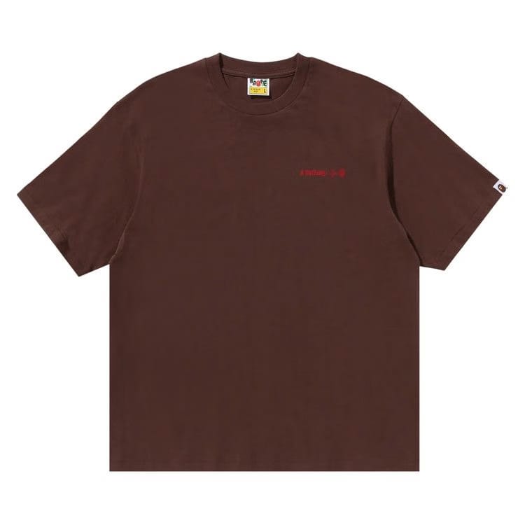 BAPE Water Print Logo Relaxed Fit T-Shirt Brown
