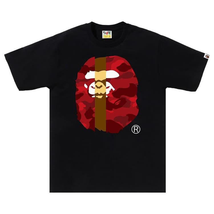 BAPE Color Camo Transform Big Ape Head T-Shirt Black/Red