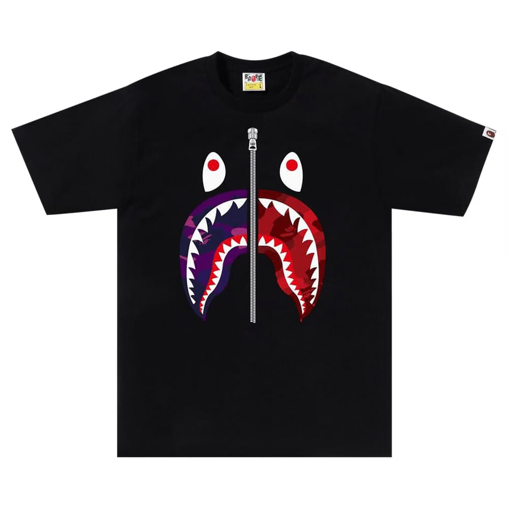 BAPE Color Camo Separate Shark T-Shirt Black/Purple