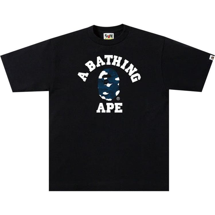 BAPE Stripe ABC Camo College T-Shirt Black/Navy