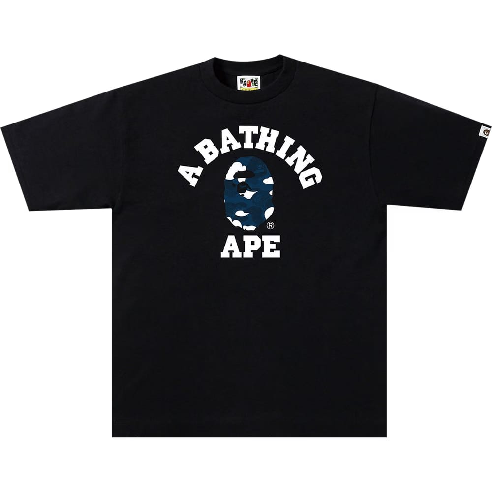 BAPE Stripe ABC Camo College T-Shirt Black/Navy