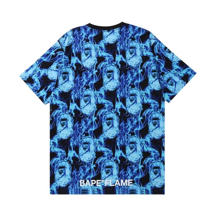 BAPE Flame Wide T-Shirt Blue