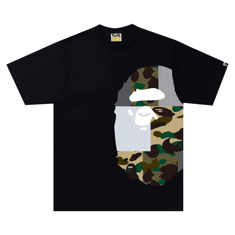 BAPE Military Crazy Side Big Ape Head T-Shirt Black