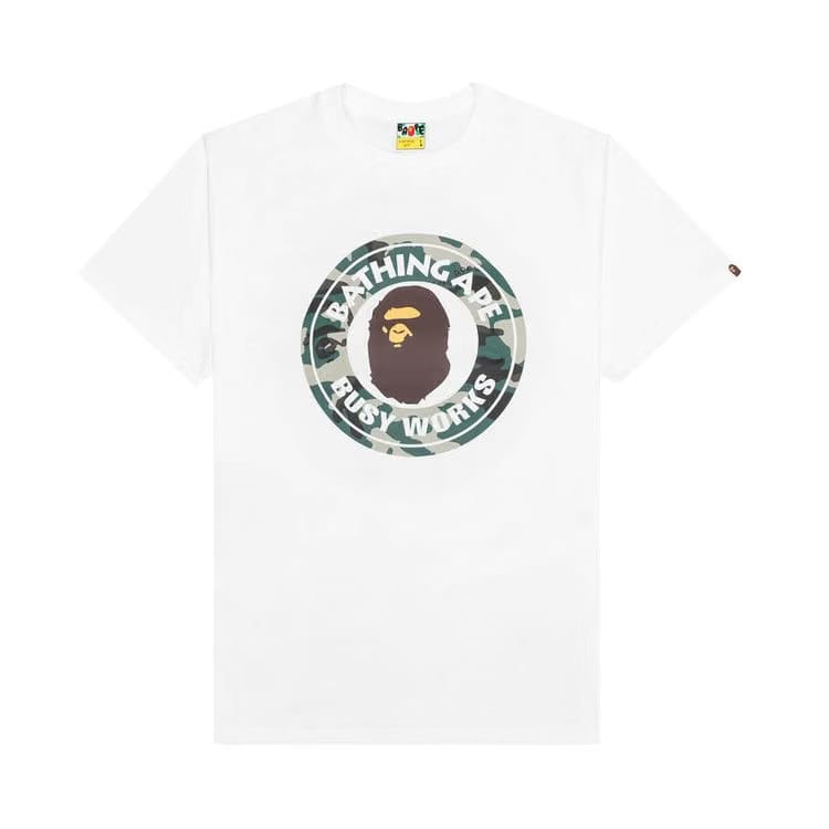 BAPE Woodland Camo Busy Works T-Shirt White
