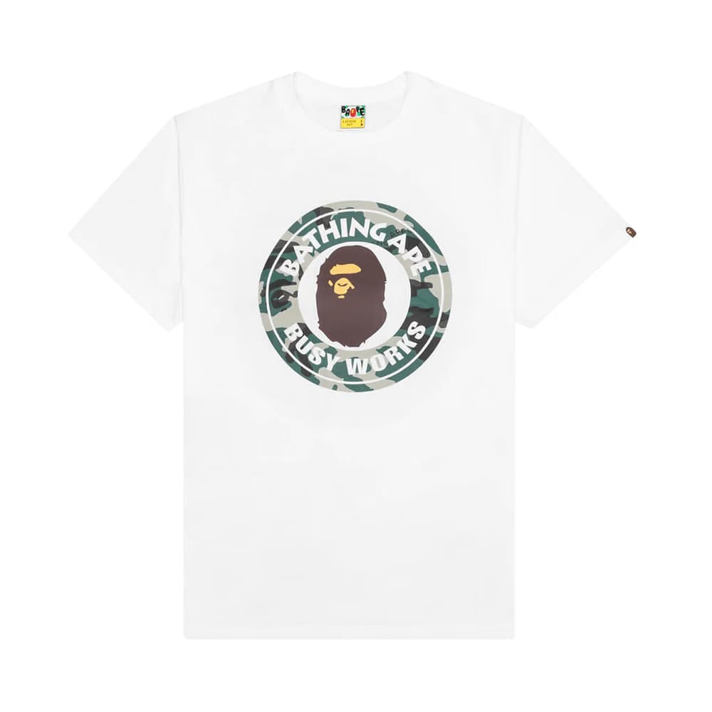 BAPE Woodland Camo Busy Works T-Shirt White
