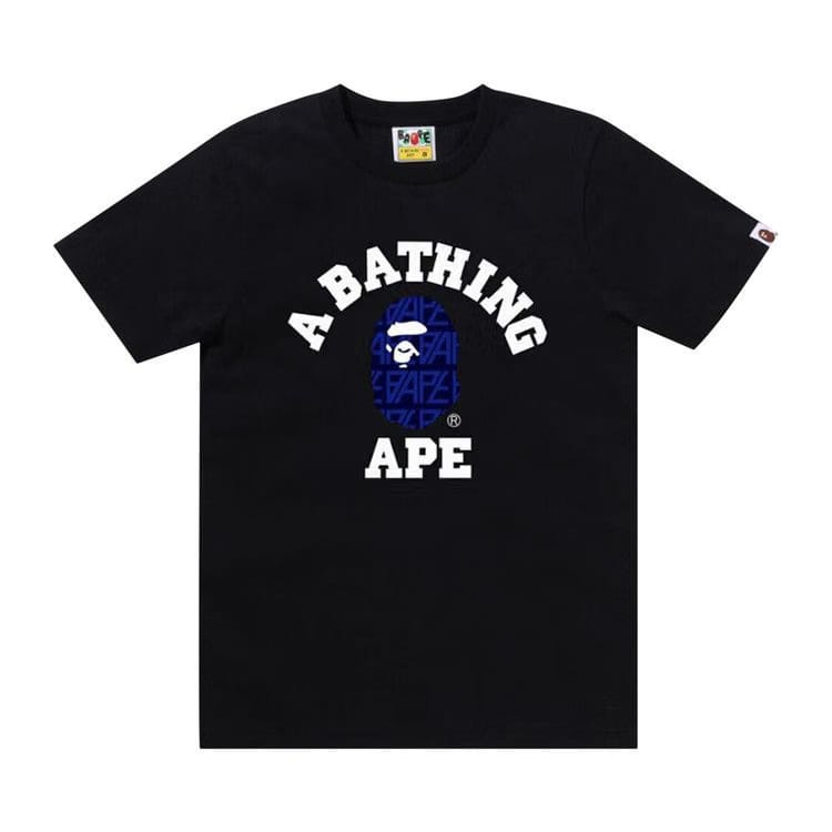 BAPE Logo Monogram College T-Shirt Black/Navy