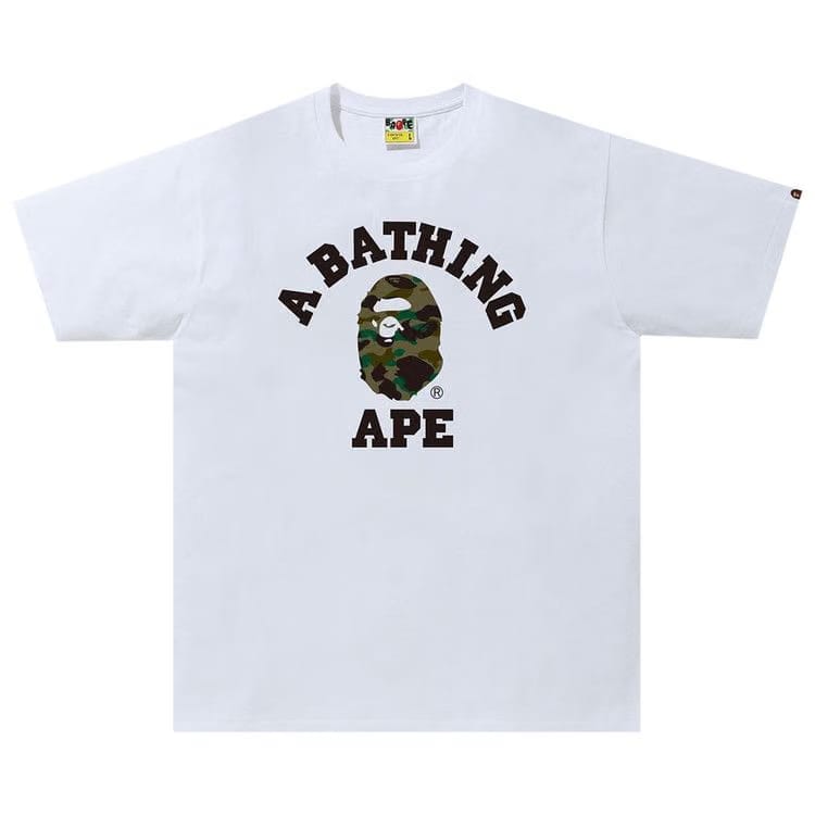 BAPE 1st Camo College T-Shirt White/Gray