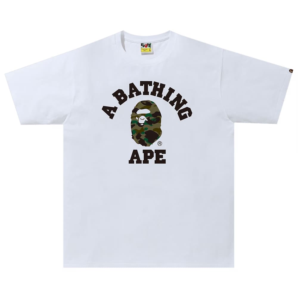 BAPE 1st Camo College T-Shirt White/Gray