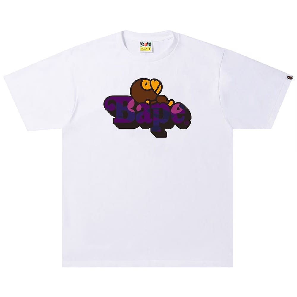 BAPE Color Camo C Milo On T-Shirt White/Purple