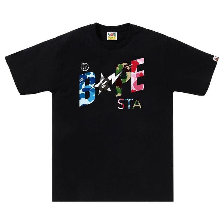 BAPE ABC Camo Crazy Bape Sta Logo T-Shirt Black