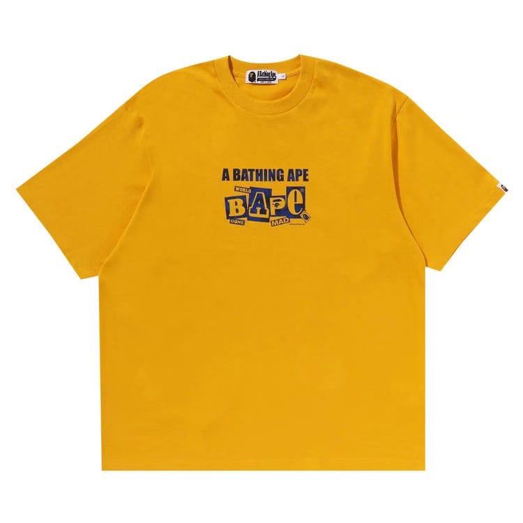 BAPE Text Graphic T-Shirt Yellow