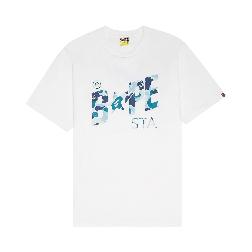 BAPE ABC Camo Sta Logo T-Shirt White/Blue