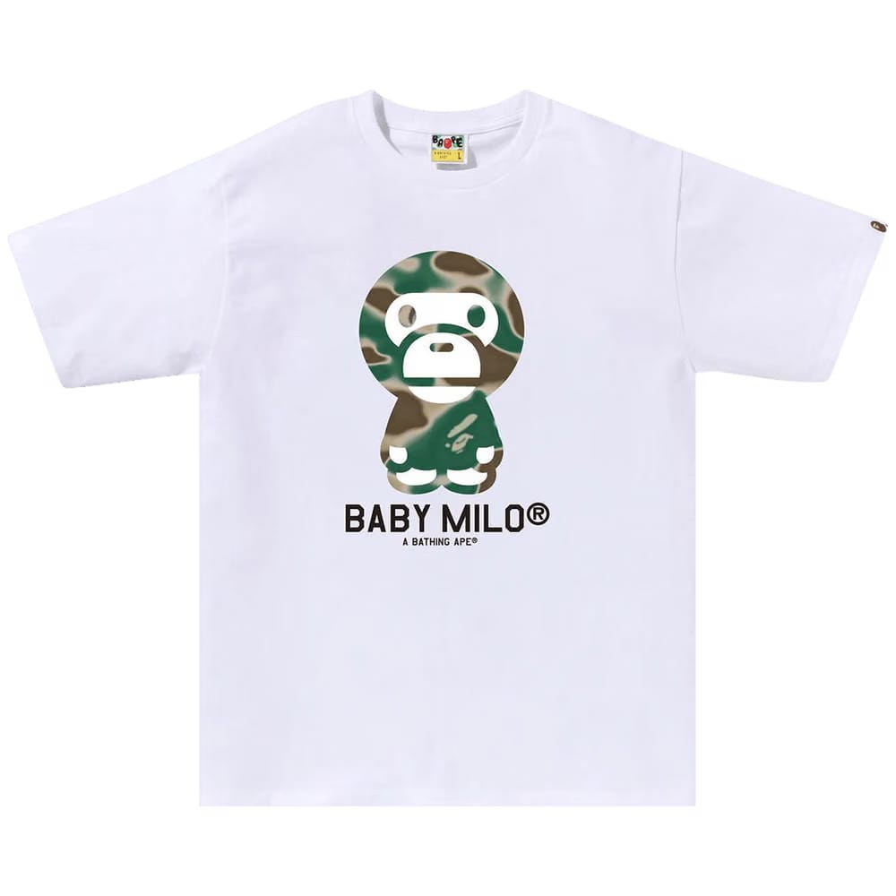 BAPE Liquid Camo Baby Milo T-Shirt White/Olive Drab