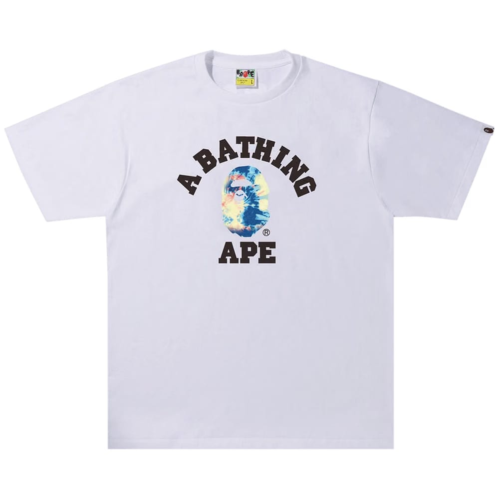 BAPE Tie Dye College T-Shirt White/Navy