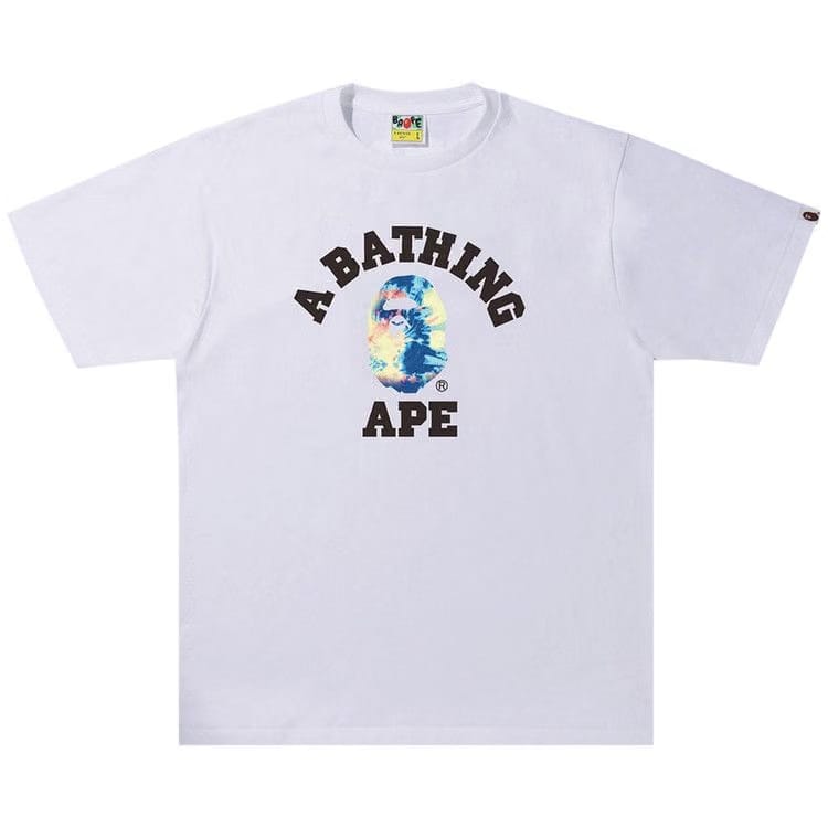 BAPE Tie Dye College T-Shirt White/Navy