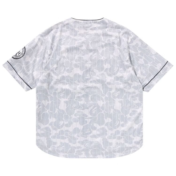 BAPE Camo Stripe Baseball Shirt Grey