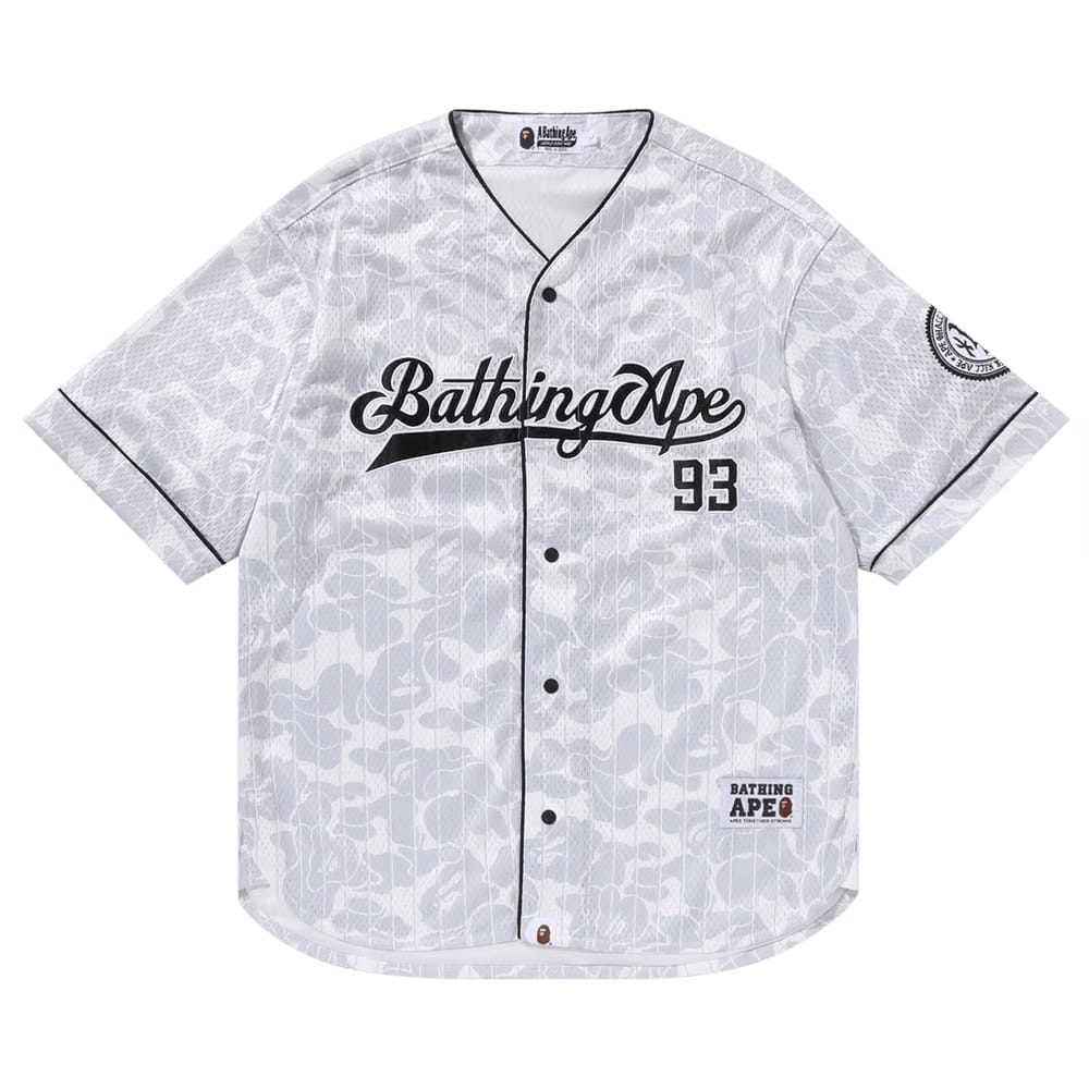 BAPE Camo Stripe Baseball Shirt Grey
