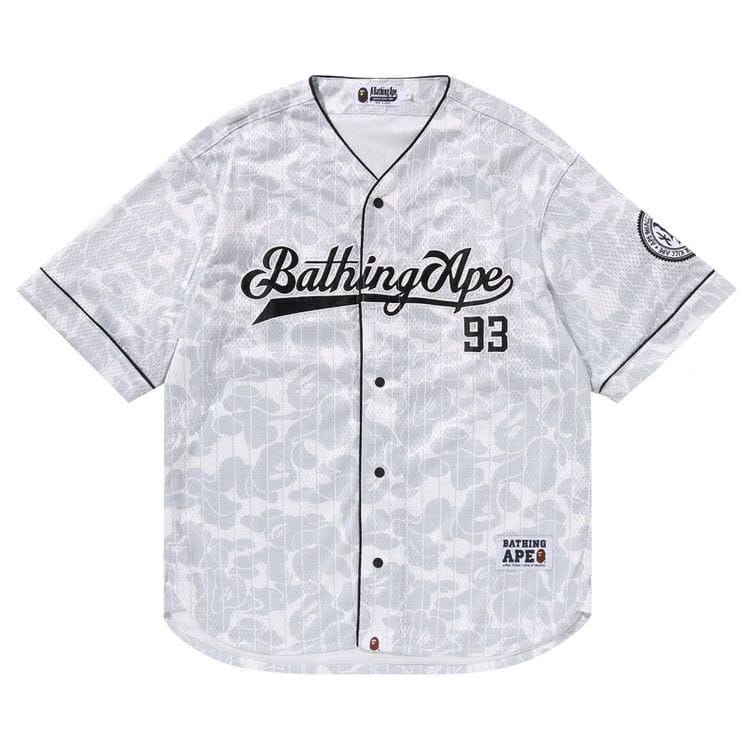 BAPE Camo Stripe Baseball Shirt Grey