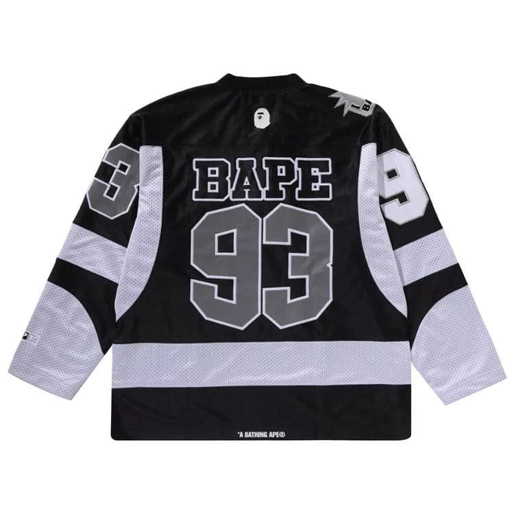 BAPE Multi Logo Relaxed Fit Long-Sleeve Ice Hockey Jersey Black