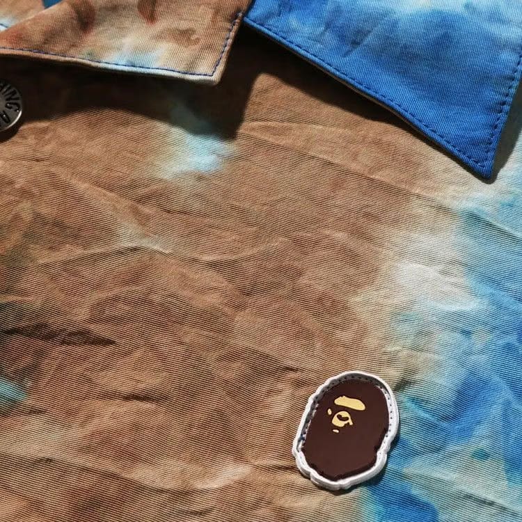 BAPE Chusen One Point Open Collar Shirt Blue