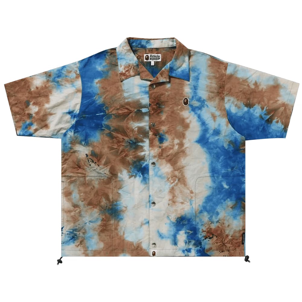 BAPE Chusen One Point Open Collar Shirt Blue