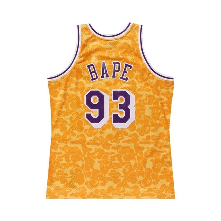 BAPE x Mitchell & Ness Lakers ABC Basketball Swingman Jersey Yellow