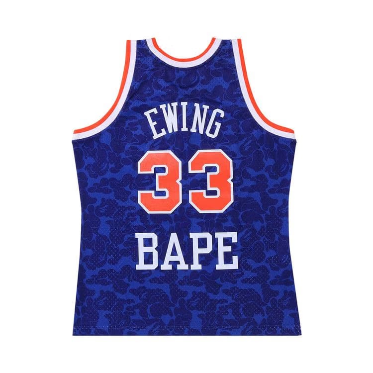 BAPE x Mitchell & Ness New York Knicks Ewing Jersey Blue
