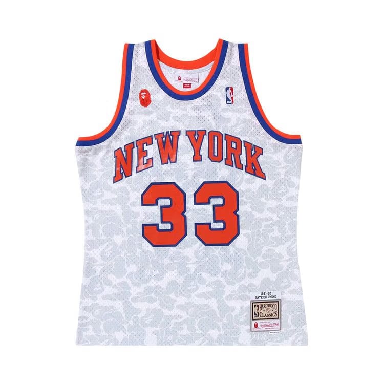 BAPE x Mitchell & Ness New York Knicks Ewing Jersey White