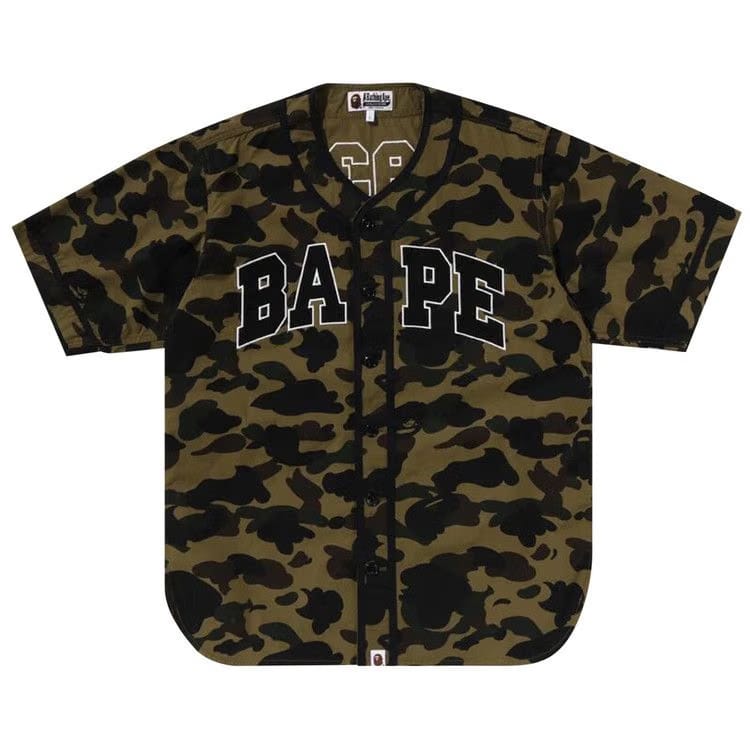 BAPE 1st Camo Baseball Shirt Green