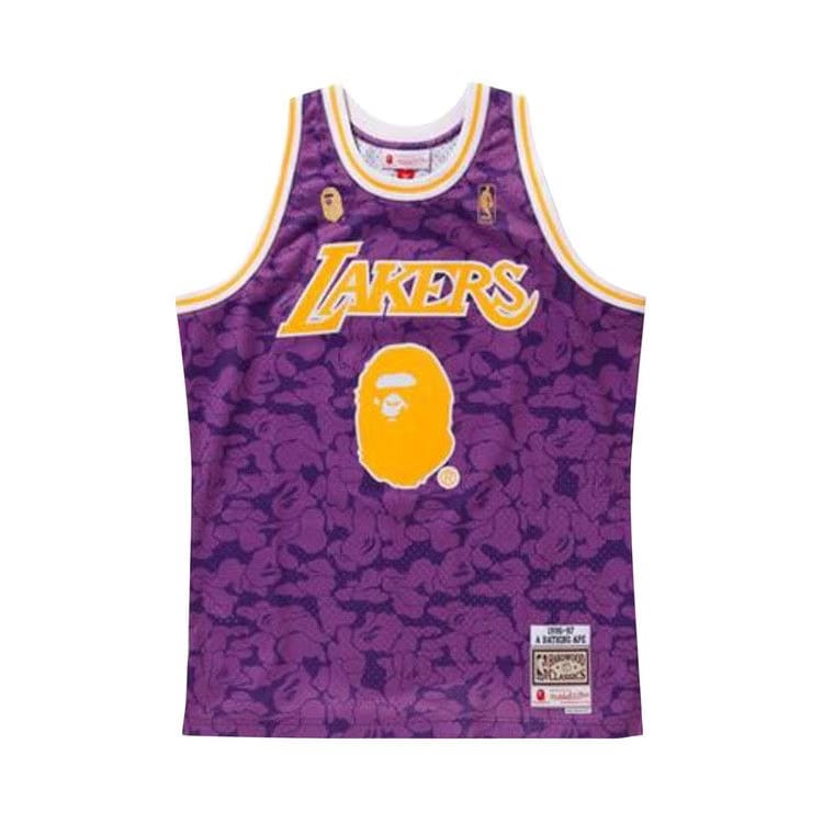 BAPE x Mitchell & Ness Lakers ABC Basketball Swingman Jersey Purple