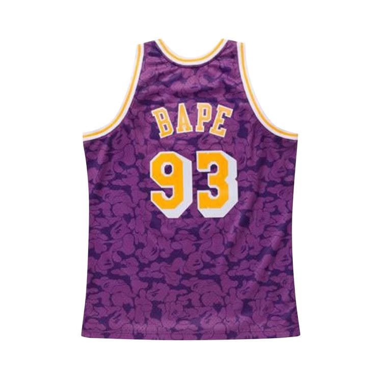 BAPE x Mitchell & Ness Lakers ABC Basketball Swingman Jersey Purple