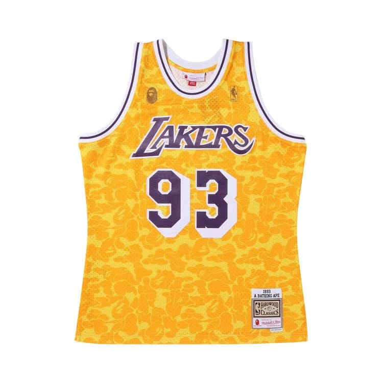 BAPE x Mitchell & Ness Los Angeles Lakers Jersey Yellow