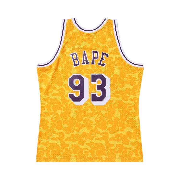 BAPE x Mitchell & Ness Los Angeles Lakers Jersey Yellow