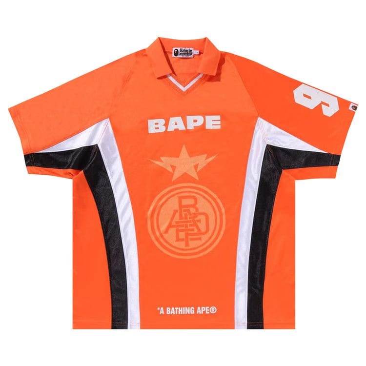 BAPE Multi Logo Relaxed Fit Soccer Jersey Orange