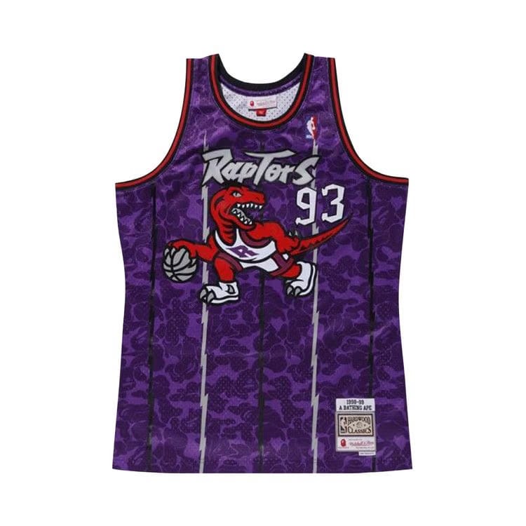 BAPE x Mitchell & Ness Raptors Camo Basketball Swingman Jersey Purple