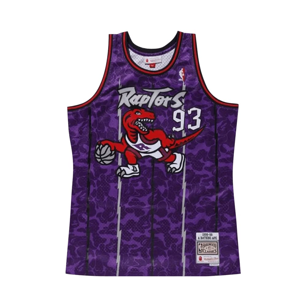 BAPE x Mitchell & Ness Raptors Camo Basketball Swingman Jersey Purple