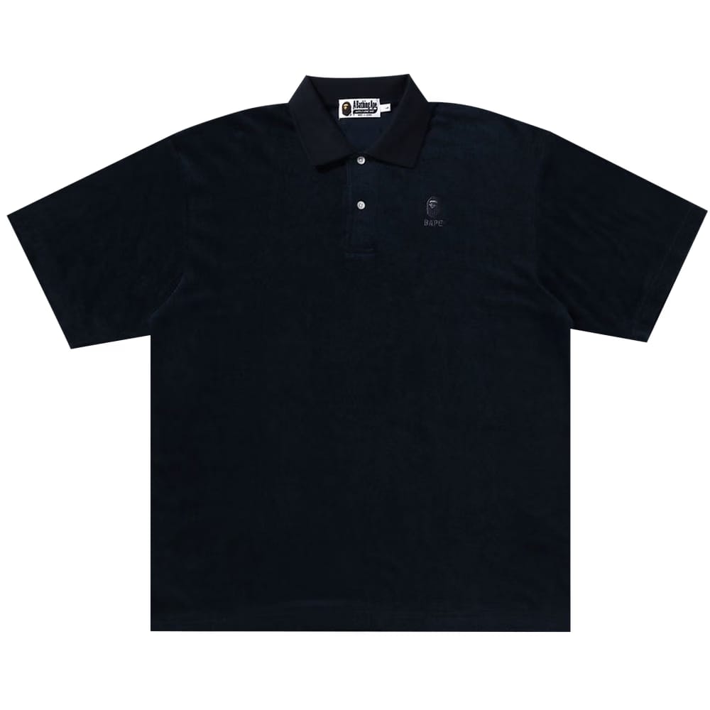 BAPE Ape Head Towelling Polo Navy